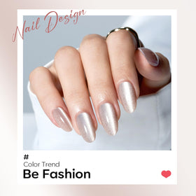 modelones Cat Eye Press On Nails Almond with nail glue and accessories
