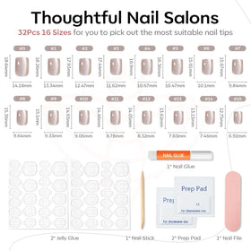 modelones Cat Eye Press On Nails displayed with cuticle stick and prep pad