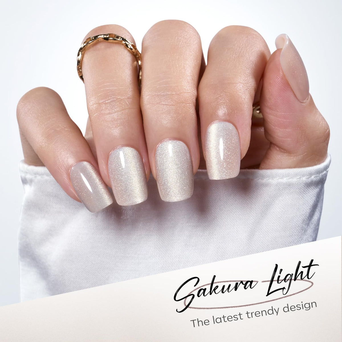 modelones Cat Eye Press On Nails with included nail glue and accessories