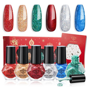 modelones Christmas Nail Polish Set 6 colours in red gift box