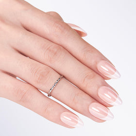 modelones Chrome French Tip Press on Nails with nail glue and accessories