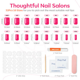 Modelones Chrome Pink Press on Nails with included nail glue and accessories