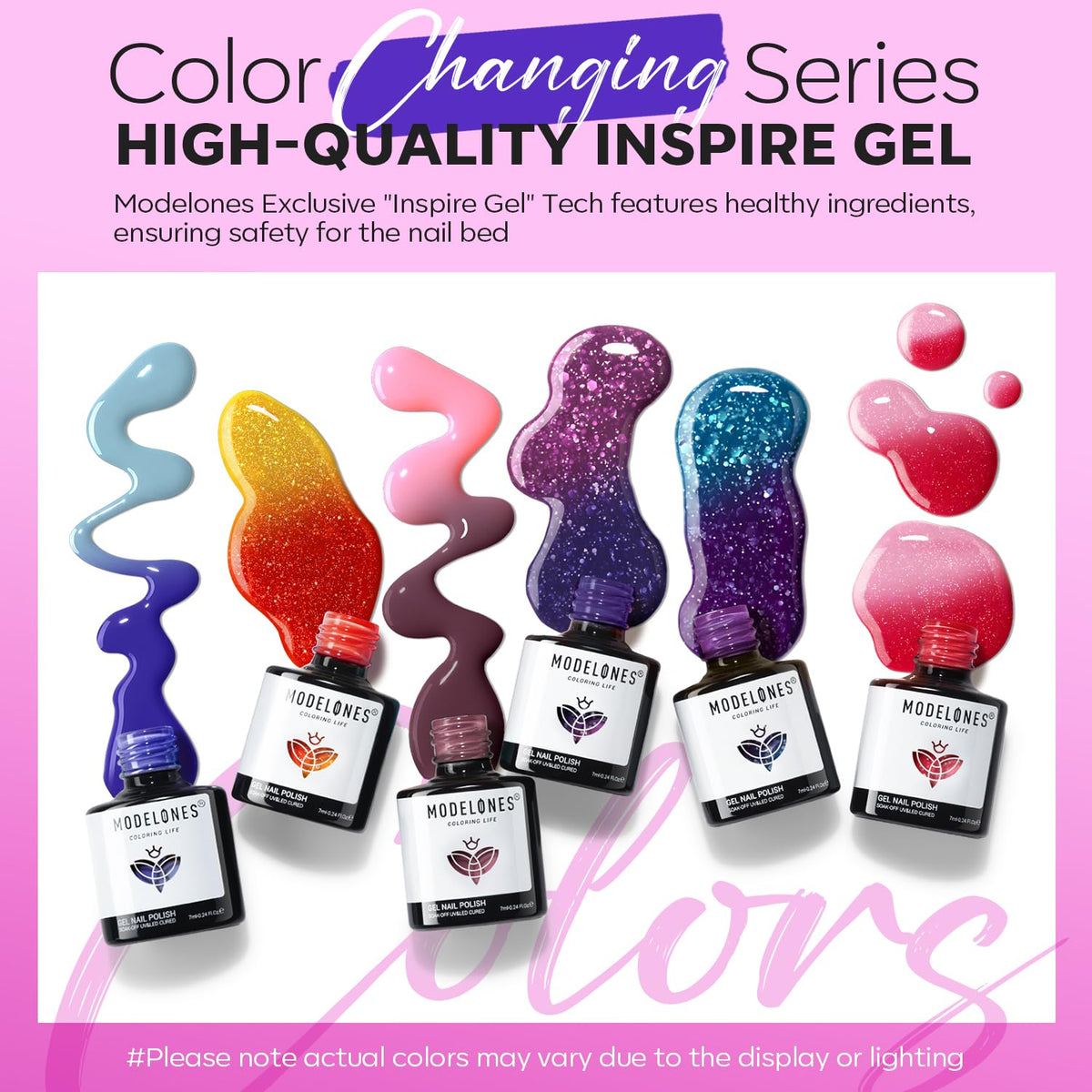 modelones Color Changing Gel Nail Polish applied on nails