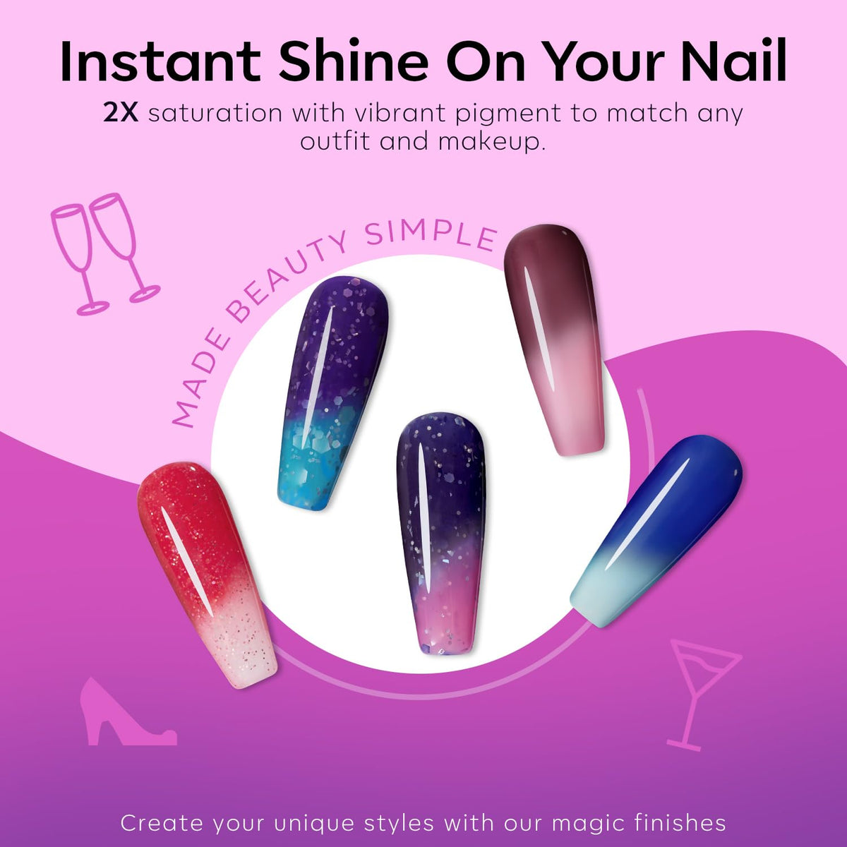 modelones Color Changing Gel Nail Polish in use with lamp