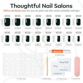 modelones Dark Green Press On Nails application process