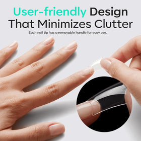 modelones Duck Nail Tips applied on nails for a natural look