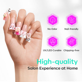 modelones Duck Nail Tips displayed with nail art tools