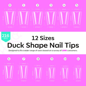 modelones Duck Nail Tips with gel nail polish application