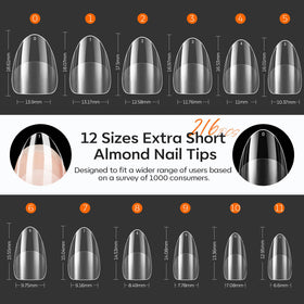 modelones Extra Short Almond Nail Tips showing break resistance