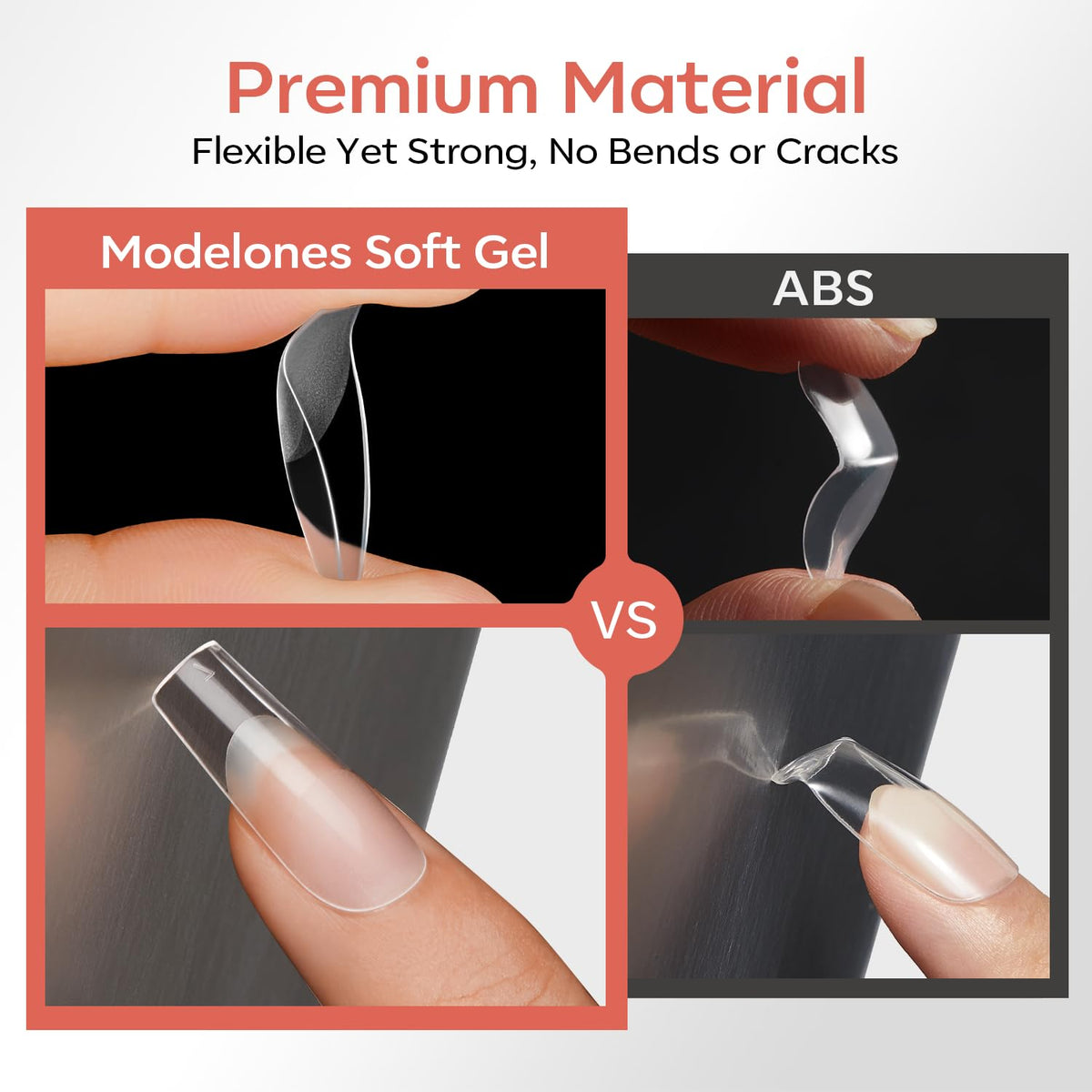 Modelones Extra Short Coffin Nail Tips with nail art accessories