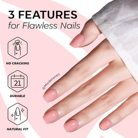 modelones Extra Short Press on Nails Peach Jelly close-up of nails