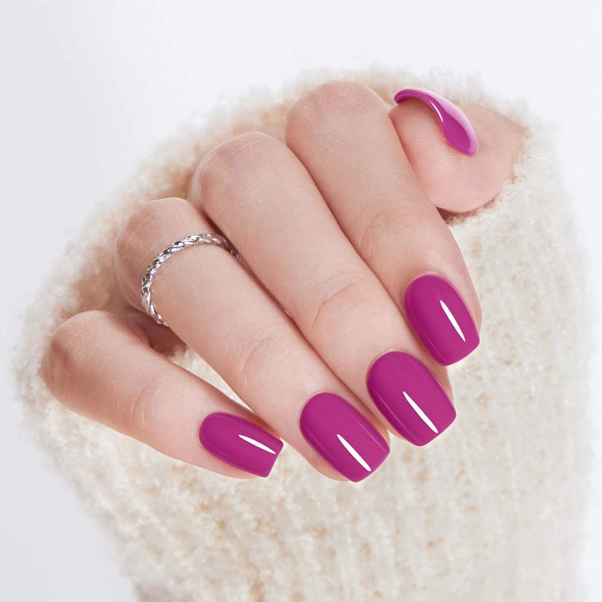 modelones Extra Short Press on Nails Plum Jelly front view
