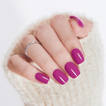 modelones Extra Short Press on Nails Plum Jelly front view
