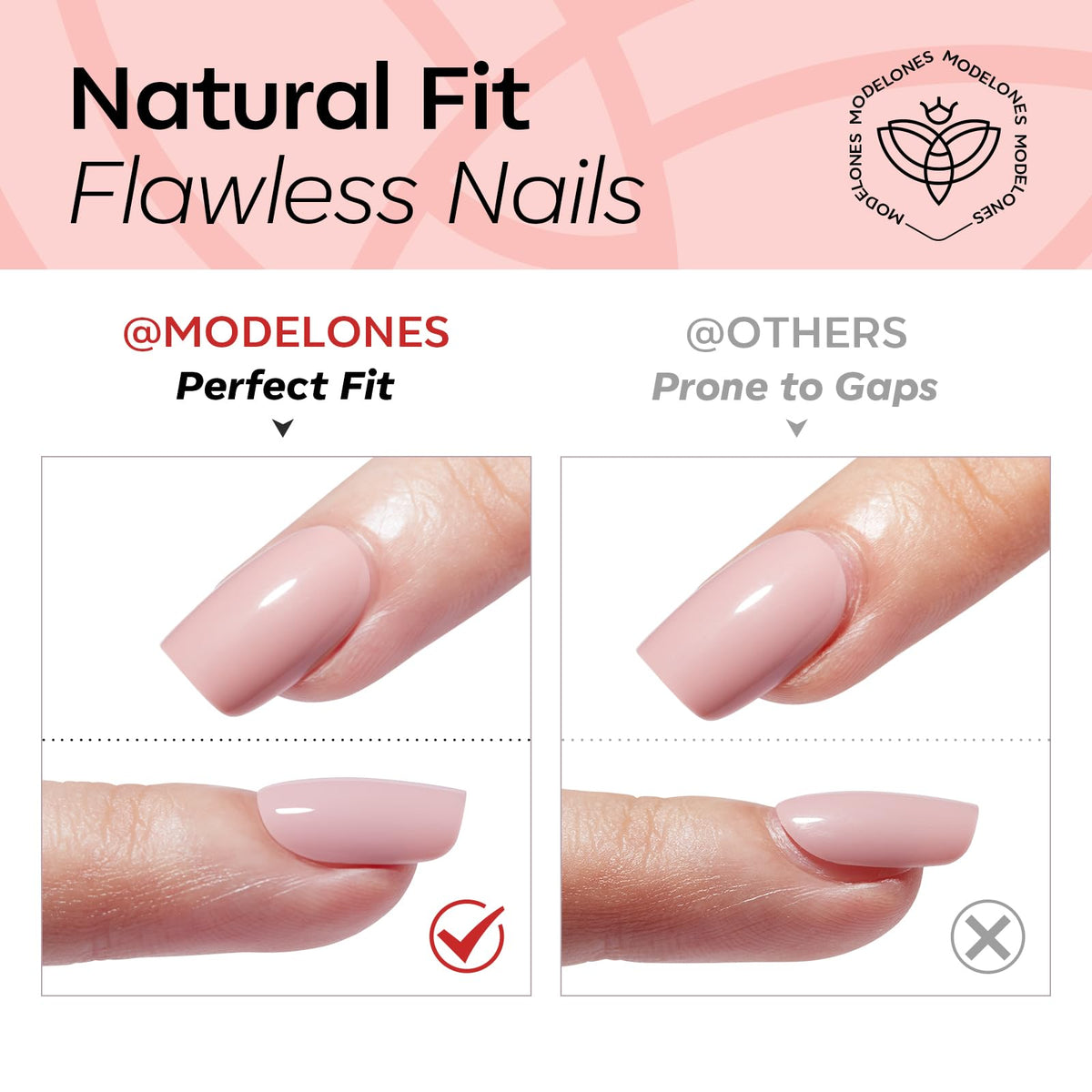 modelones Extra Short Press On Nails with cuticle stick and file
