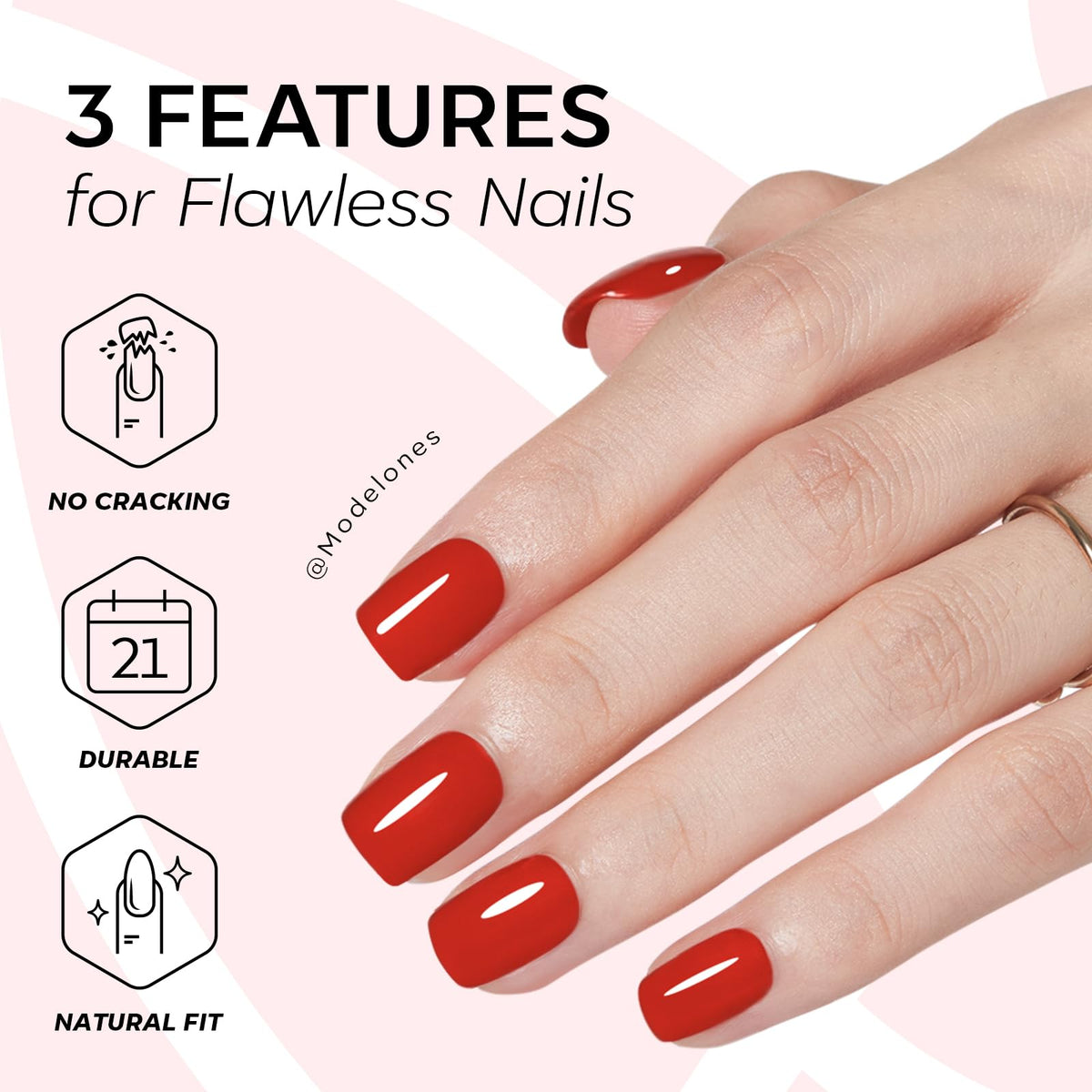 modelones Extra Short Press On Nails with nail glue and adhesive tabs