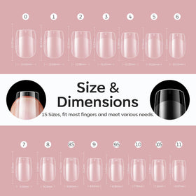 modelones Extra Short Square Nail Tips application demonstration