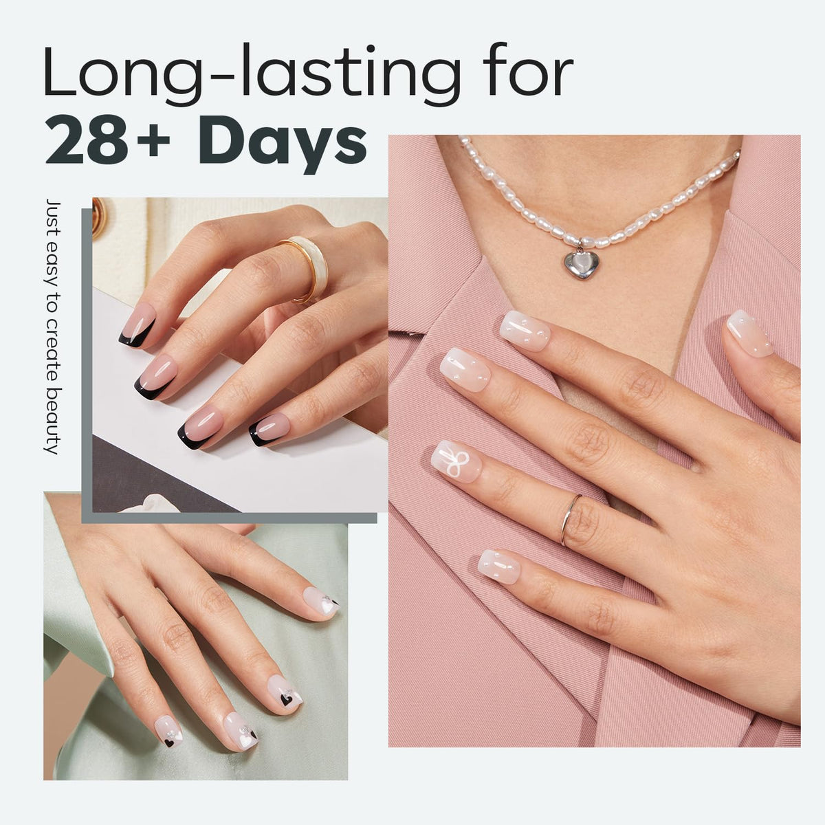 Modelones Extra Short Square Nail Tips assorted sizes close-up