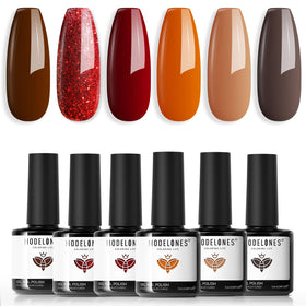 modelones Fall Gel Nail Polish Set 6 colours front view