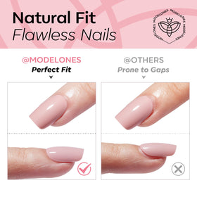 modelones French Tip Press on Nails Almond application process