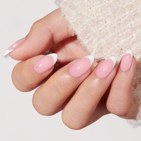 modelones French Tip Press on Nails Almond assorted sizes in kit