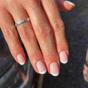 Modelones French Tip Press on Nails Oval kit front view with 32 pieces