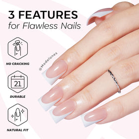 modelones French Tip Press on Nails Short in a stylish display