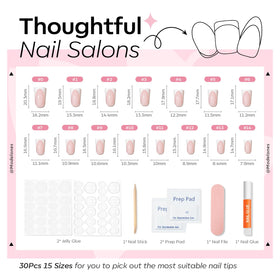 modelones French Tip Press on Nails Short in use on hands