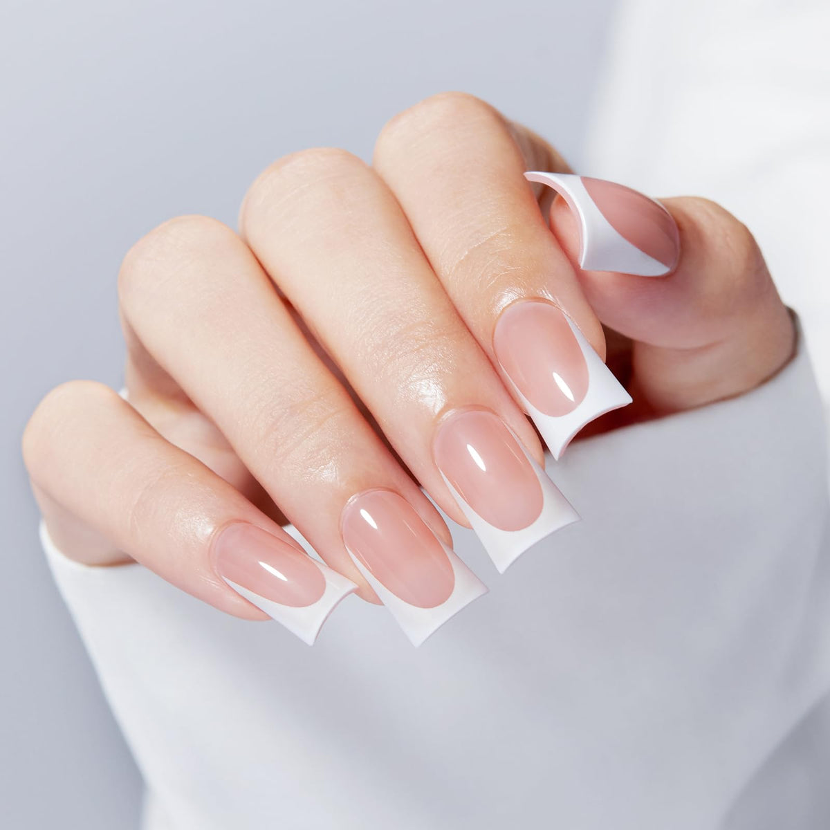 modelones French Tip Press on Nails Short kit front view