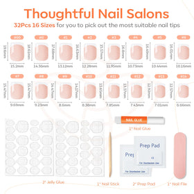 modelones French Tips Press on Nails displayed with jelly adhesive tabs