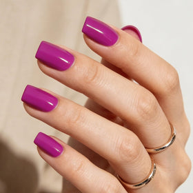 modelones Fuchsia Press on Nails front view with assorted sizes