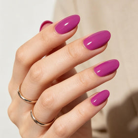 modelones Fuchsia Press On Nails kit front view with 32 pieces