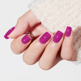 modelones Fuchsia Press on Nails showing included accessories