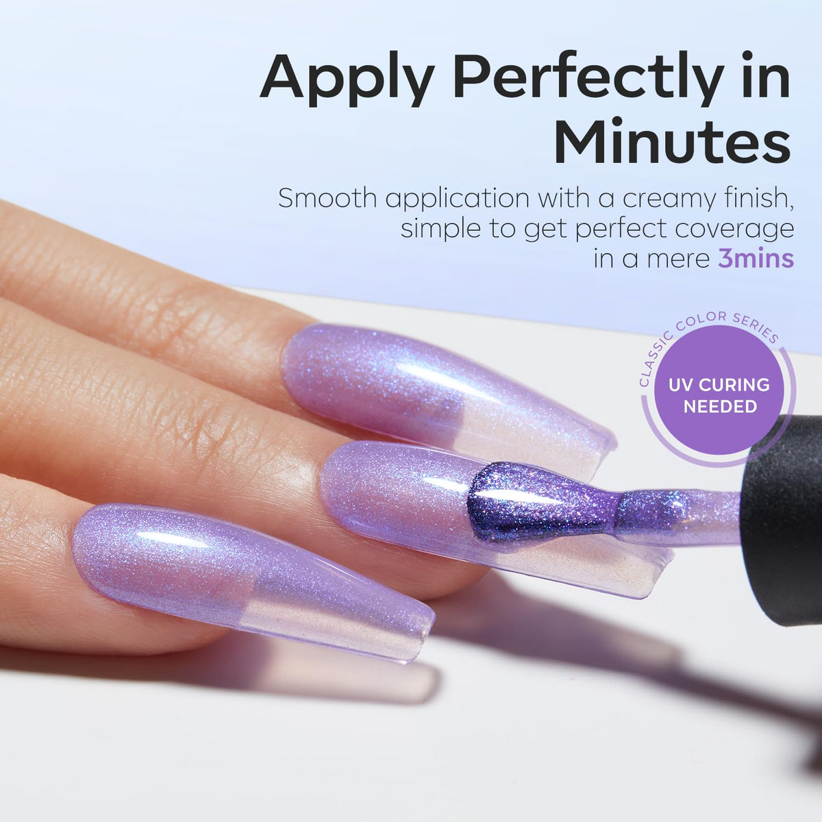 modelones Gel Nail Polish application process with nail lamp