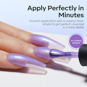 modelones Gel Nail Polish application process with nail lamp