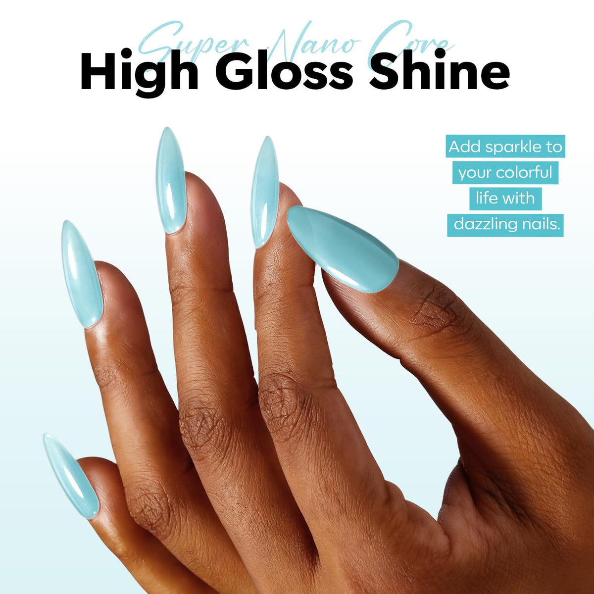 modelones Gel Nail Polish Blue Jelly brush close-up