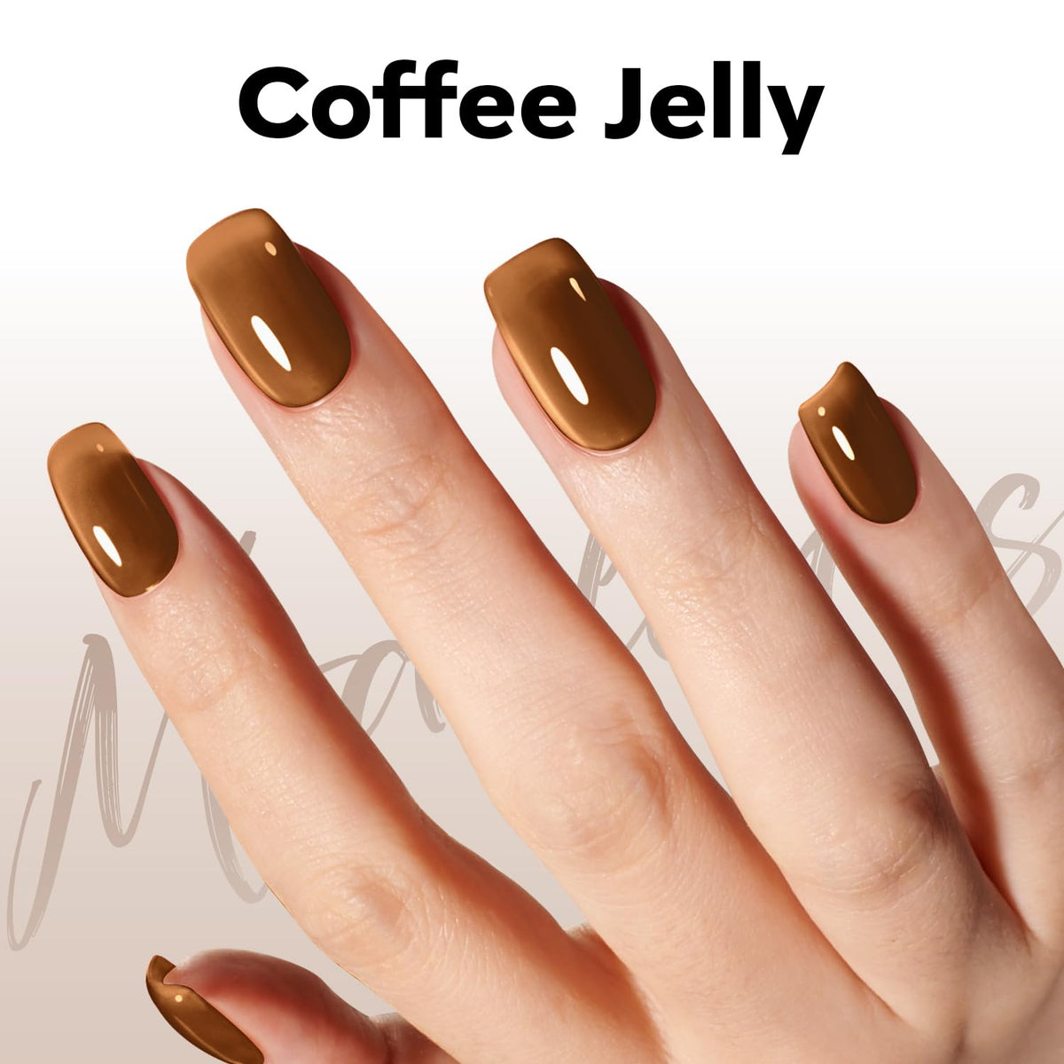 modelones Gel Nail Polish Jelly Brown Tea applied on nails