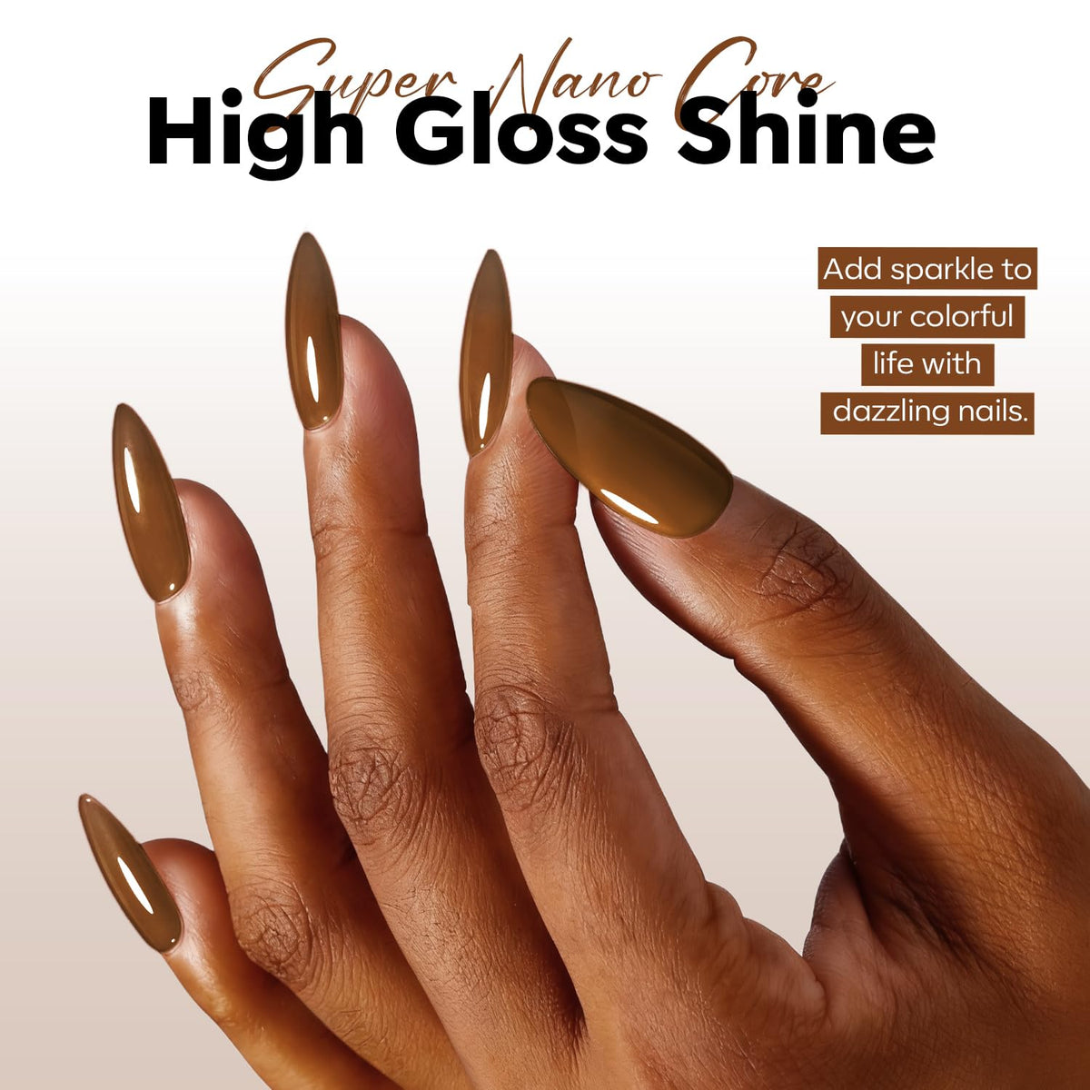 modelones Gel Nail Polish Jelly Brown Tea bottle with brush