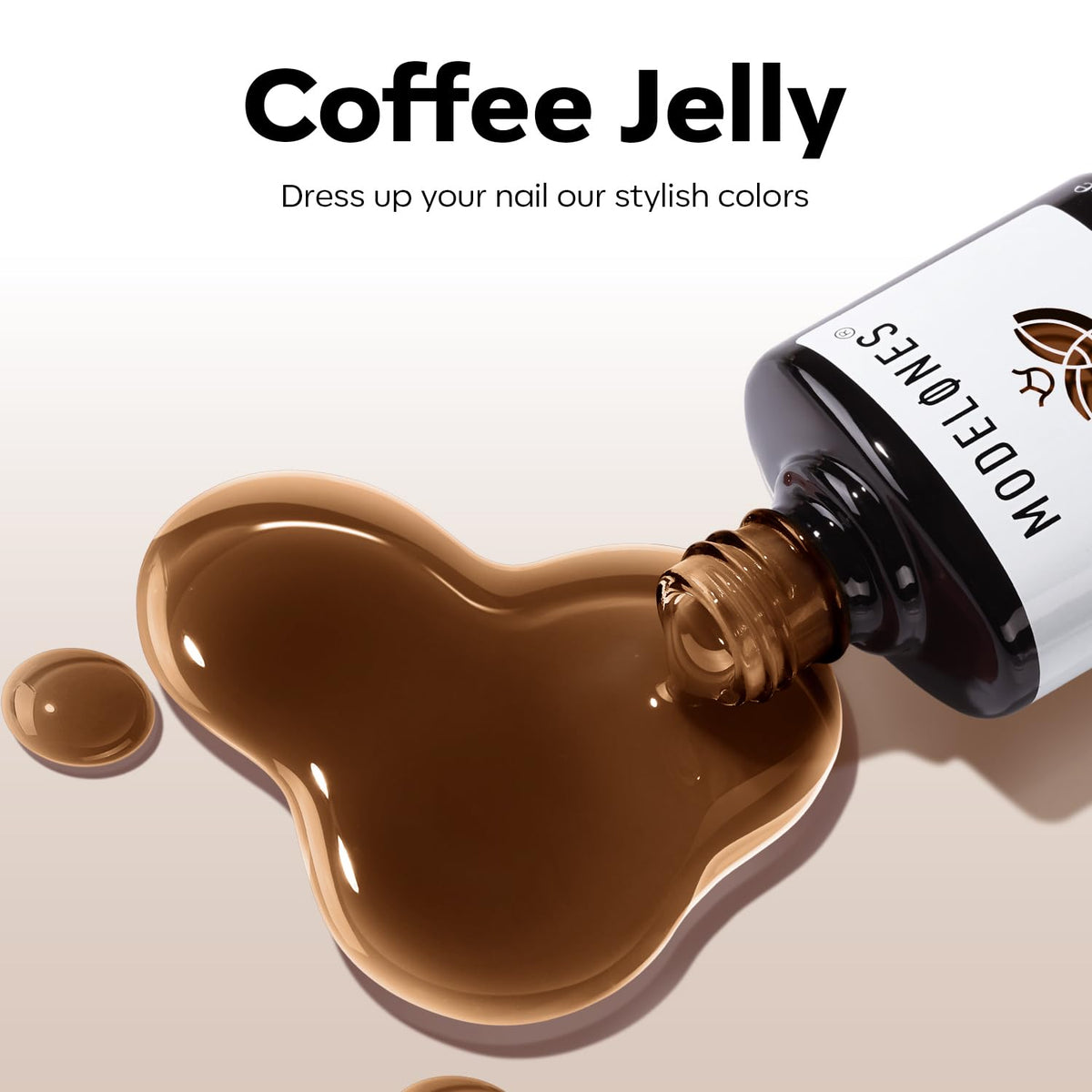 modelones Gel Nail Polish Jelly Brown Tea bottle with swatches