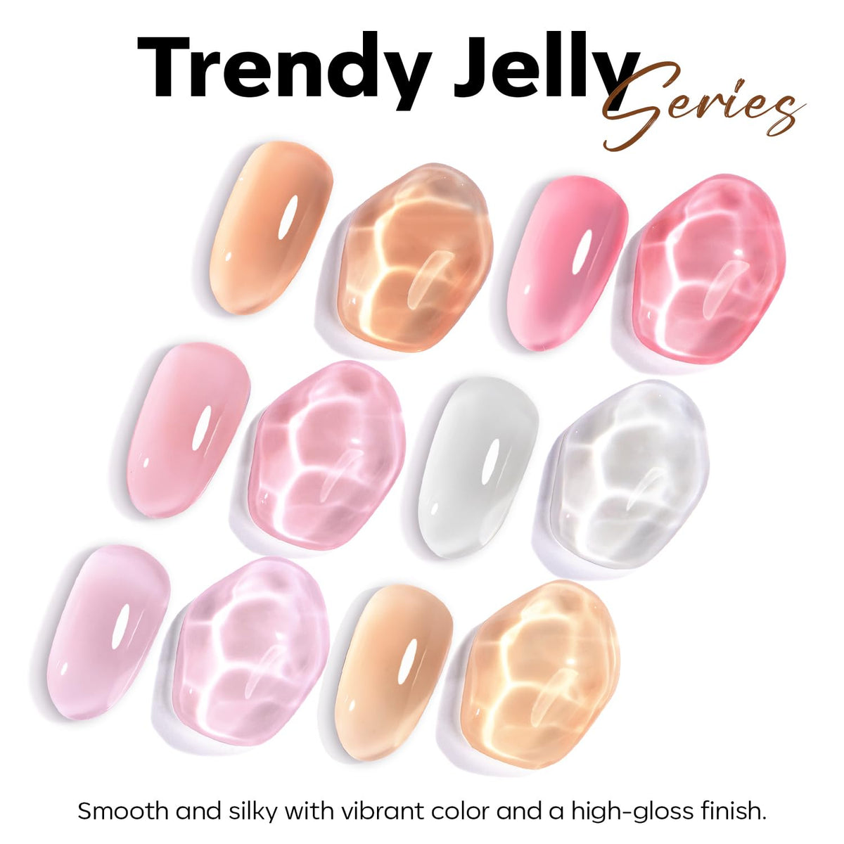 modelones Gel Nail Polish Jelly Brown Tea texture close-up