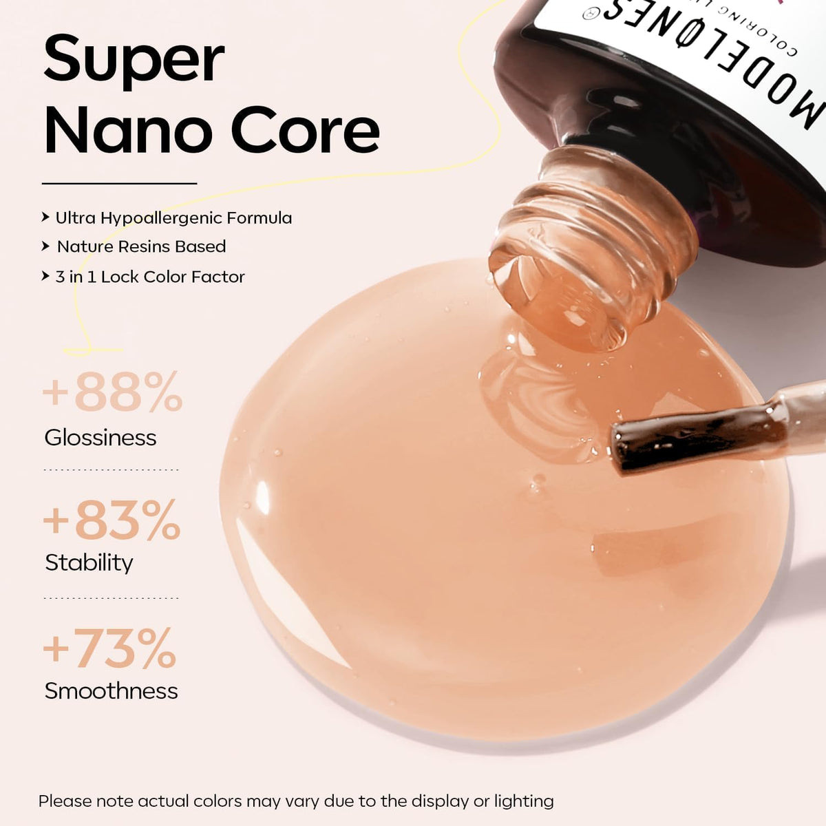 modelones Gel Nail Polish Jelly Nude 15ml application on nails