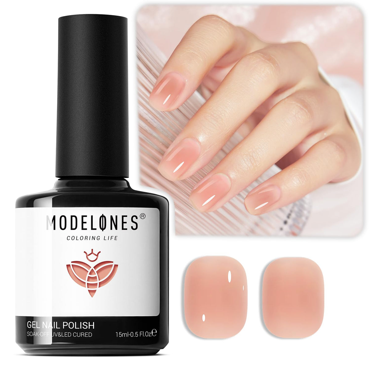 modelones Gel Nail Polish Jelly Nude 15ml front view