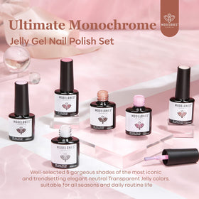 modelones gel nail polish kit with 6 vibrant colours on display