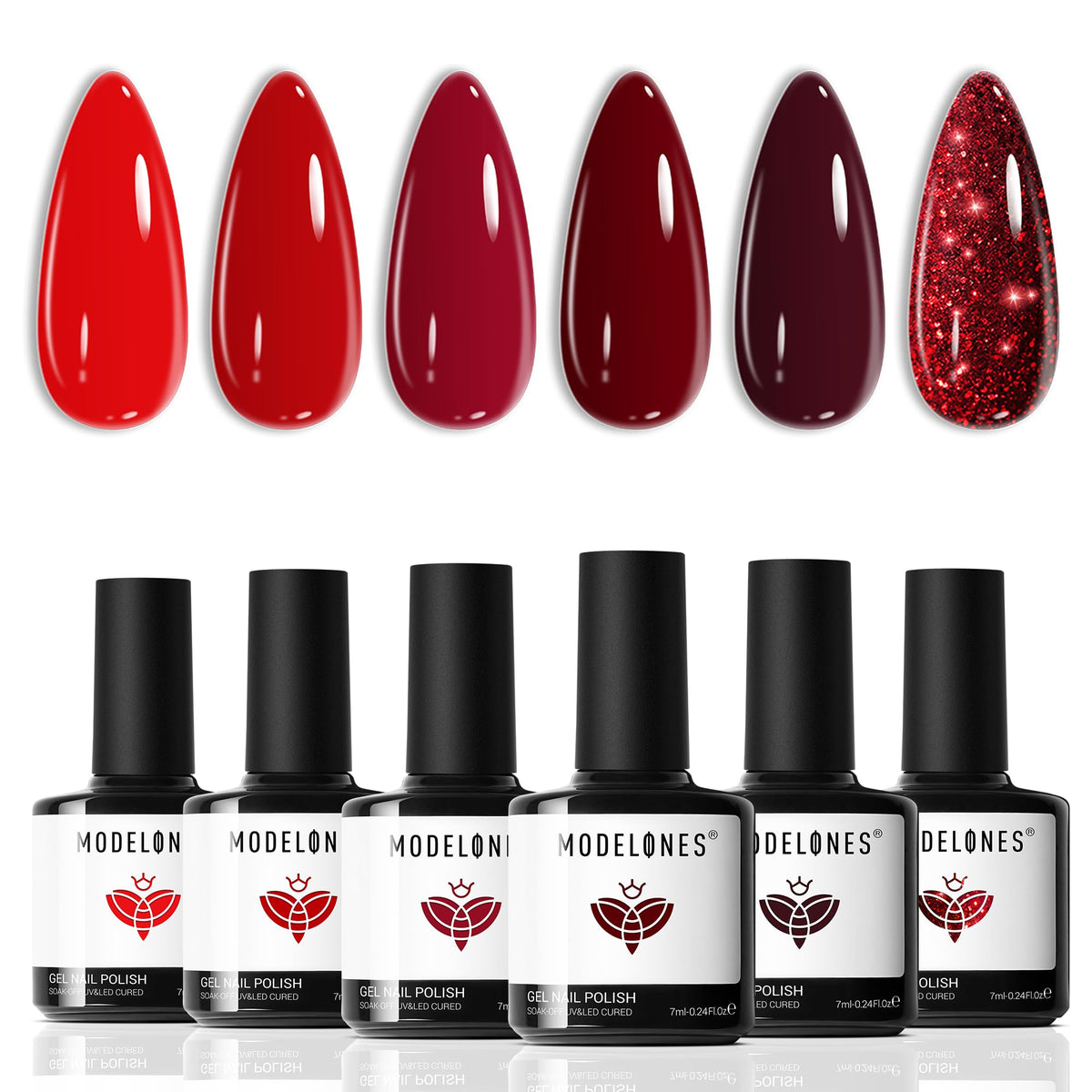modelones Gel Nail Polish Set 6 colours front view