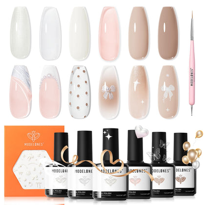 modelones Gel Nail Polish Set 6 Colours front view
