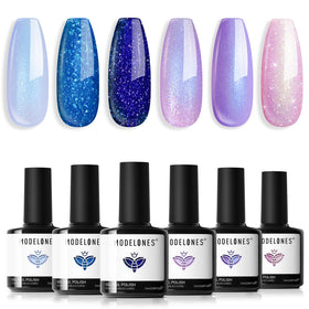modelones Gel Nail Polish Set 6 Colours front view with packaging