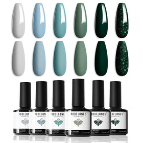 modelones Gel Nail Polish Set 6 Colours front view with shades