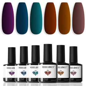modelones Gel Nail Polish Set 6 dark colours front view