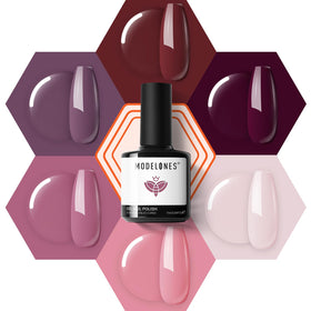 modelones Gel Nail Polish Set 6 pastel shades front view