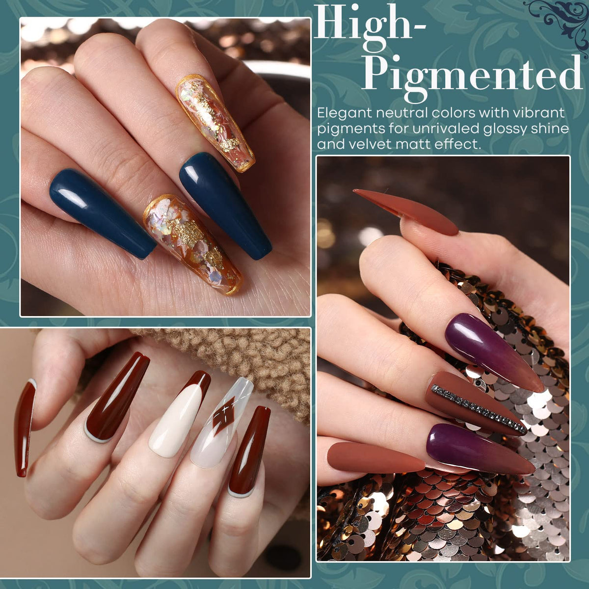 modelones Gel Nail Polish Set featuring purple and blue shades
