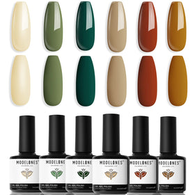 modelones Gel Nail Polish Set front view with six vibrant colours